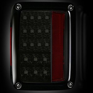 Dales Super Store Recon Smoked Tail Lights: 

http://dalessuperstore.com/i-12178704-recon-264234bk-led-tail-lights-smoked-2007-2013-jeep-wrangler.html