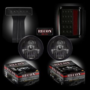 Dales Super Store Recon Complete Smoked Led Light Set:

http://dalessuperstore.com/i-18152041-2007-14-jeep-wrangler-jk-complete-recon-smoked-lighting-