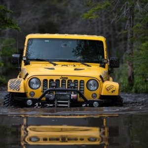Yellow Jeep Wrangler JK